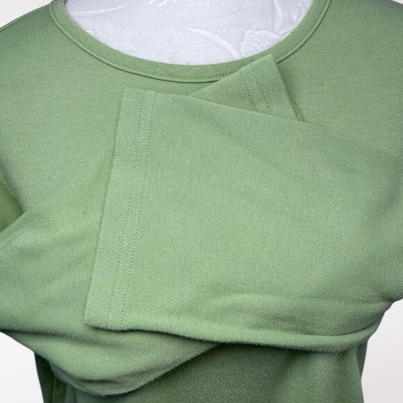 Classic Elements Green Embroidered Beaded Floral 3/4 Sleeve Top Size Large - Picture 8 of 10